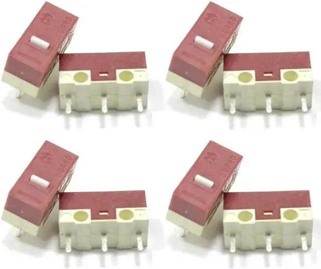 Main image of 8Pcs for Mouse Micro Switch (5M Clicks ) Mice Microswitch Set White Dot Silver Connector 3Pins