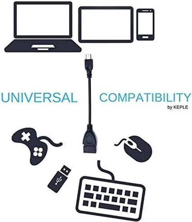 Alt view image 3 of 4 - OTG Cable Adapter Compatible with Samsung Galaxy S6 S7 Motorola Moto G5 G5S G5 G G4 E4 E5 Plus Play HTC One M8 M9 LG G6 G4 Sony Xperia Z3 Z5 XZ Premium On-The-Go Micro USB Data Lead