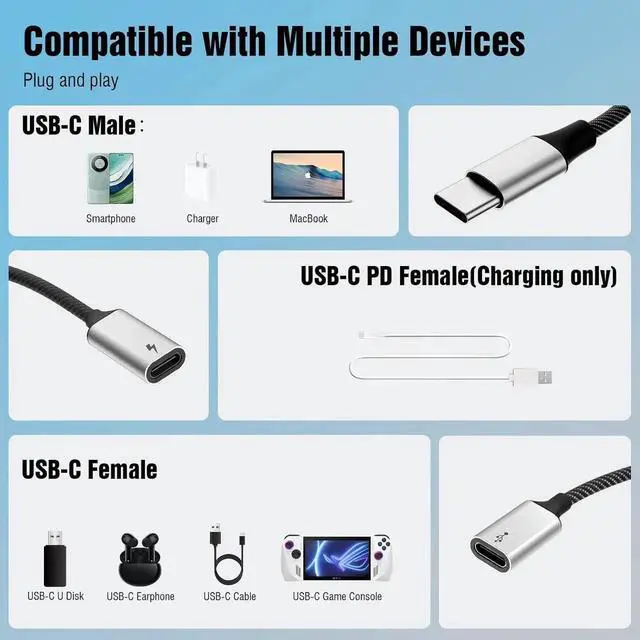 Alt view image 4 of 7 - USB C Splitter Cable USB C Male to 3 USB C Female Adapter with Fast Charging Data Transfer 3 in 1 OTG Type C Cord Converter for iPhone 15/16/Pro/Pro Max/Plus iPad Pro/Air Mac Samsung