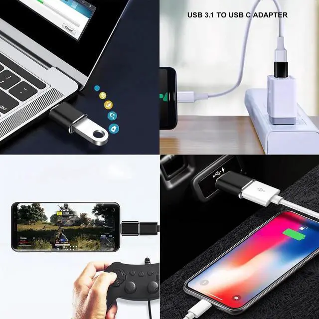 Alt view image 5 of 7 - USB C to USB Adapter USB C Adapter Type C Male to USB 3.1 Female Adaptor OTG USB Adapter to USB C Compatible with MacBook Pro Samsung Galaxy Type-C Smartphones Tablets and Laptops (Black)