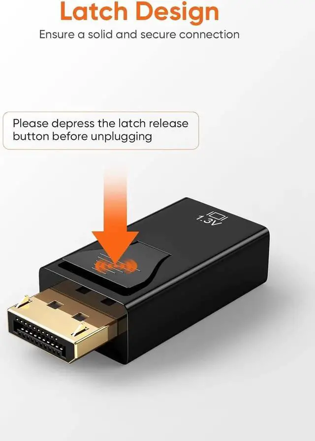 Alt view image 3 of 7 - DisplayPort to HDMI Adapter 10 Pack 1080P Gold Plated DP to HDMI Adapter (Male to Female) 1.3V Uni-Directional Display Port to HDMI Adapter