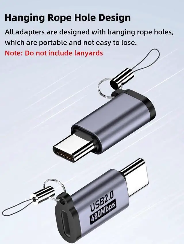 Alt view image 5 of 7 - USB C/Lighting to Micro USB Adapter Type C/Micro USB to Lighting Converter Micro USB/Lighting to USB C Extender USB C/Micro USB to Mini USB Connector (8 Pack)