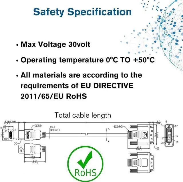 Alt view image 7 of 7 - Legrand - DVI to HDMI Cable DVI-D Male to HDMI Male Black HDMI Adapter Cable 1 Meter (3.28 Feet) Bi-Directional Adapter Cable 1 Count 42514