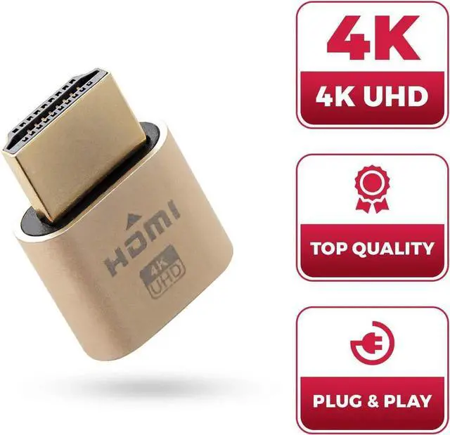 Alt view image 3 of 6 - 4K HDMI Dummy Plug - Virtual Monitor Display Emulator Headless Display Adapter Supports up to 3840x2160@60Hz 1080@120Hz DVI EDID Emulator (6 Pack)
