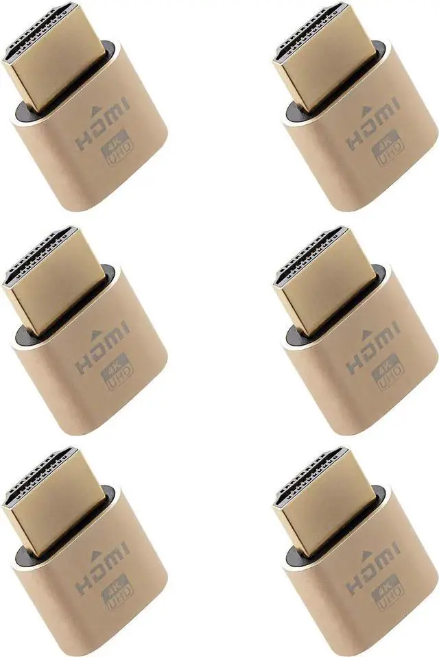 Main image of 4K HDMI Dummy Plug - Virtual Monitor Display Emulator Headless Display Adapter Supports up to 3840x2160@60Hz 1080@120Hz DVI EDID Emulator (6 Pack)