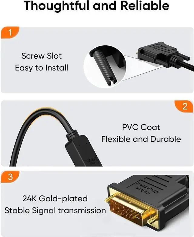 Alt view image 2 of 7 - Short Bi-Directional HDMI Female to DVI-D(24+1) Male Adapter 0.5ft 1080P DVI-D to HDMI Converter Cable for HDTV Projector Gaming and More