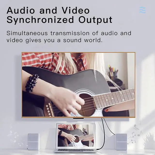 Alt view image 4 of 7 - 4K DisplayPort to HDMI 6 Feet Cable Uni-Direction DP 1.2 Computer to HDMI 1.4 Screen Cable Compatible with HP ThinkPad AMD NVIDIA Desktop and More