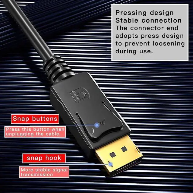 Alt view image 6 of 7 - 4K DisplayPort to HDMI 6 Feet Cable Uni-Direction DP 1.2 Computer to HDMI 1.4 Screen Cable Compatible with HP ThinkPad AMD NVIDIA Desktop and More