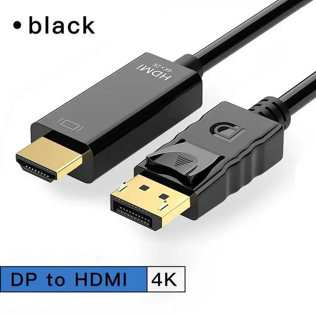 Alt view image 2 of 7 - 4K DisplayPort to HDMI 6 Feet Cable Uni-Direction DP 1.2 Computer to HDMI 1.4 Screen Cable Compatible with HP ThinkPad AMD NVIDIA Desktop and More