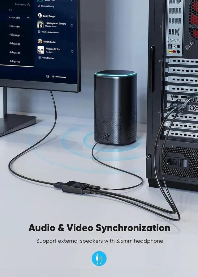 Alt view image 2 of 7 - VGA to HDMI Adapter Only from Computer/Laptop VGA Source to HDMI TV/Monitor 1080P Male VGA to Female HDMI Converter Adaptador for Desktop Laptop Projector to Monitor HDTV 0.33FT