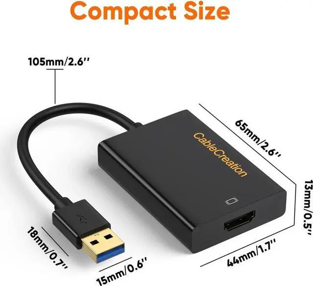 Alt view image 5 of 7 - USB 3.0 to HDMI Adapter with DisplayLink USB External Display Graphics Adapter Compatible with Windows 11 10 and macOS Black
