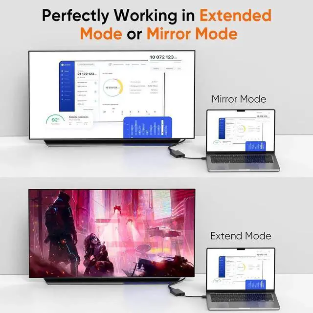 Alt view image 2 of 7 - USB 3.0 to HDMI Adapter with DisplayLink USB External Display Graphics Adapter Compatible with Windows 11 10 and macOS Black