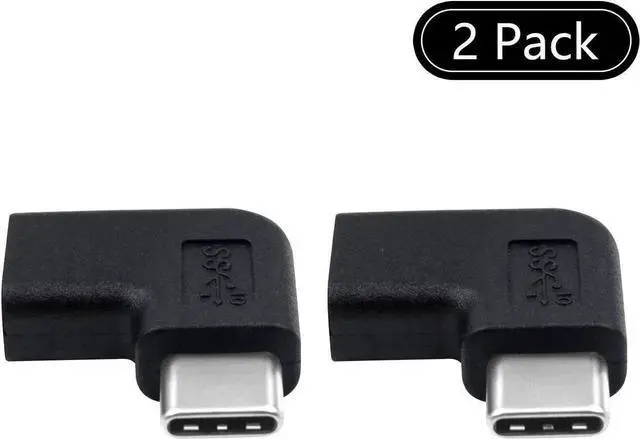 Alt view image 4 of 6 - (2-Pack USB C Adapter Right & Left Angled 90 Degree USB-C USB 3.1 Type-C Male to Female Extension Adapter for Laptop & MacBook Tablet & Mobile Phone Surface Pro Lenovo Yoga PC (M/F)