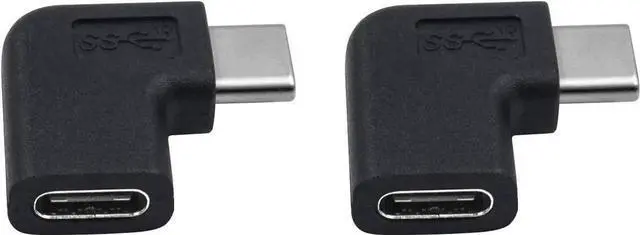 Main image of (2-Pack USB C Adapter Right & Left Angled 90 Degree USB-C USB 3.1 Type-C Male to Female Extension Adapter for Laptop & MacBook Tablet & Mobile Phone Surface Pro Lenovo Yoga PC (M/F)