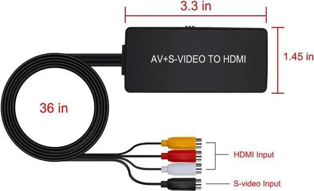 Alt view image 5 of 5 - RCA Composite Video and Svideo to HDMI Converter Resolution 1080P/ 720P Compatible with WII/WII U PS1/ 2/3 STB Xbox VHS VCR Blue-Ray DVD Players
