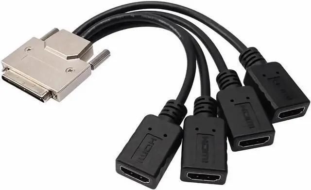 Main image of VHDCI Breakout Cable&Adapter-VHDCI(SCSI 68Pin) M to 4-Port HDMI AF Splitter Breakout Cable for NVIDIA and VisionTek Graphics Cards