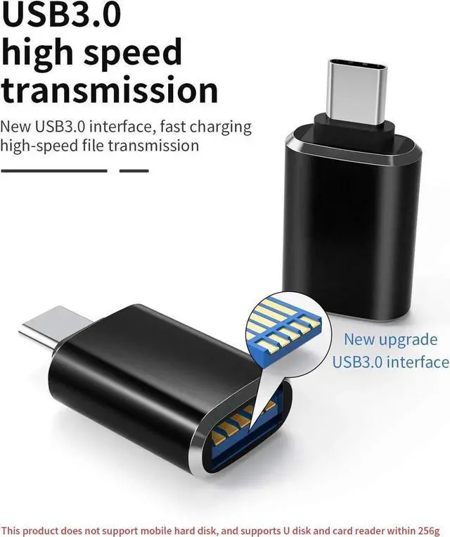 Alt view image 5 of 7 - Type C OTG USB C Male to USB A Female Adapter Thunderbolt3.0 Cable for MacBook iPhone15 Pro Max Plus iPad Pro Air Mini Compatible for Samsung Galaxy S20/S21 LG Camera Memory Stick Card Connector