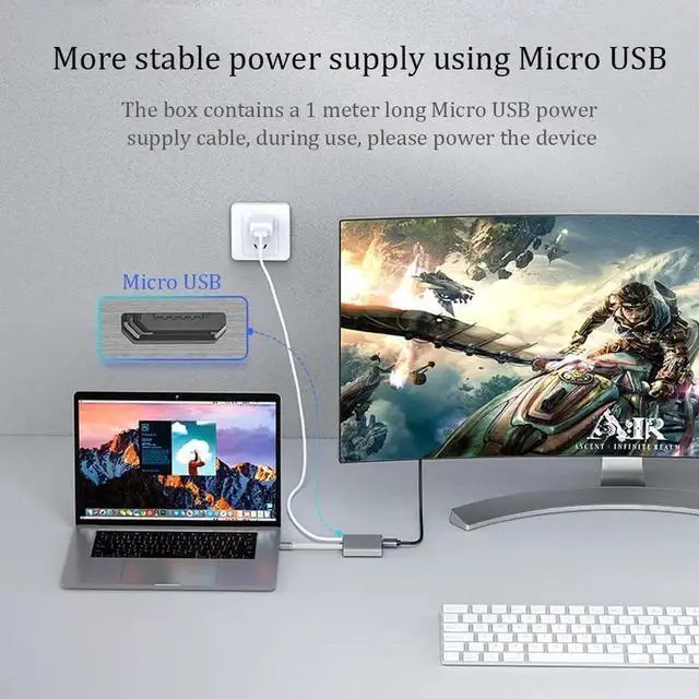 Alt view image 2 of 7 - 1x2 Mini Displayport to Dual HDMI Splitter Adapter MDP to 2 HDMI Hub Multi Stream Transport Support 4K Resolution Support MST?SST