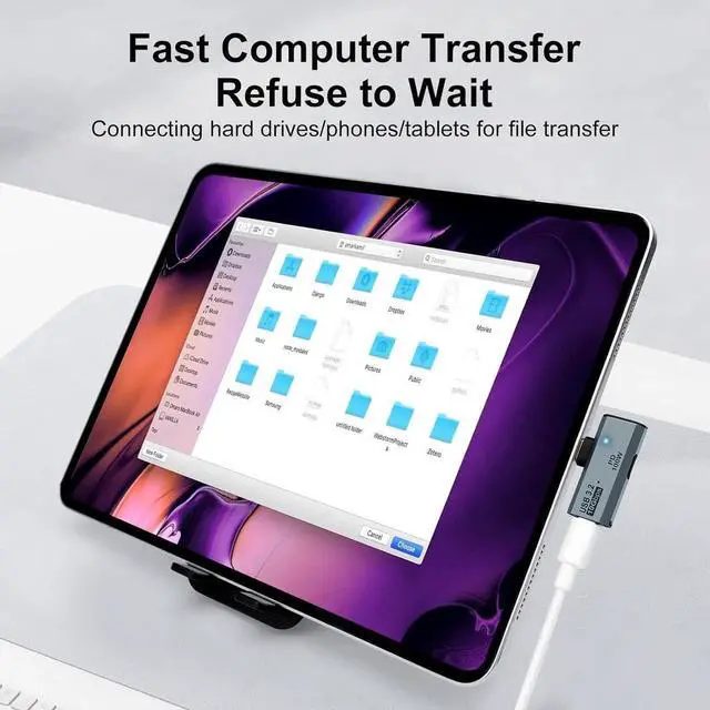 Alt view image 2 of 7 - USB C OTG Adapter Type C 100W PD Charging USB C to Dual USB C Splitter for iPhone 15 Pro Max Google TV Chromecast 2020 MacBook Samsung Galaxy S22/S23(Gray)