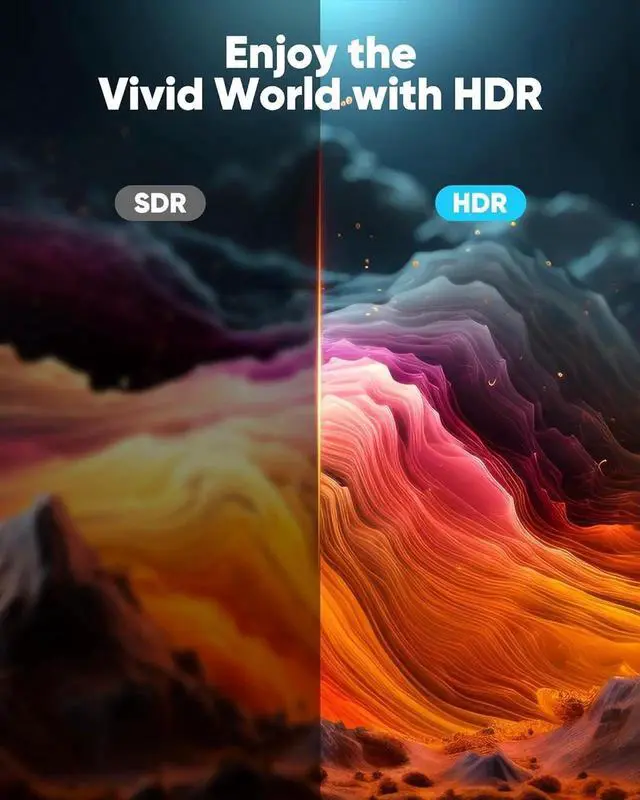 Alt view image 5 of 7 - 4K HDMI 2.0 Cable 6.6FT/2m - 4K@60Hz HDR Braided HDMI Cord 18Gbps High Speed with Ethernet/ARC 3D HDCP 2.2 ARC Compatible for PS-5/4/3/4K HDTV/Monitor/Projector/Streaming Media