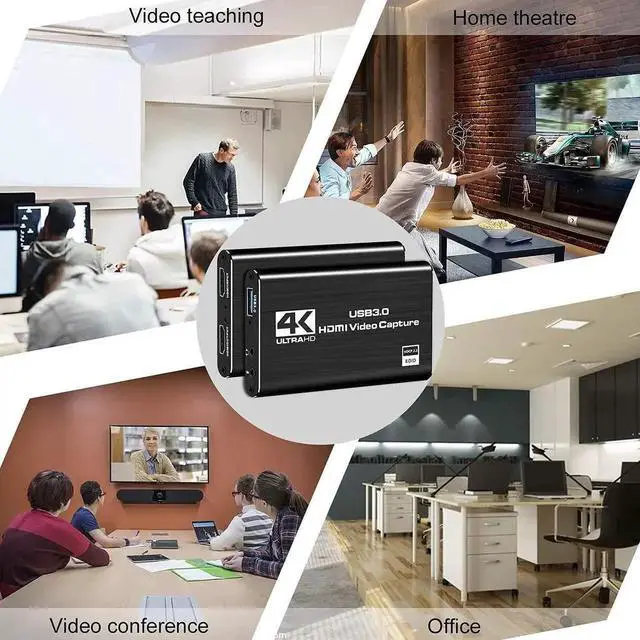 Alt view image 5 of 7 - Audio Video Capture Card 4K HDMI USB 3.0 Capture Adapter Video Converter 1080P 60fps Portable Capture Device for Video Game Recording Live Streaming Broadcasting Support PS4 Xbox One Camera