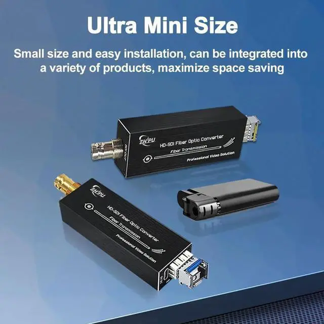 Alt view image 5 of 6 - Mini HD 1080P 30HZ SDI Fiber Extender & Converter - Broadcast Level HD-SDI Video Optical Transceiver - Single-Mode Single Fiber - 20km