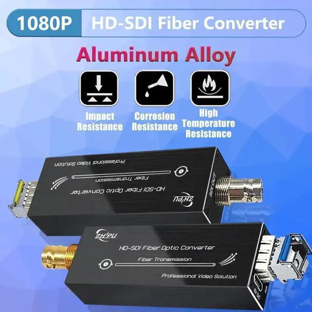 Alt view image 3 of 6 - Mini HD 1080P 30HZ SDI Fiber Extender & Converter - Broadcast Level HD-SDI Video Optical Transceiver - Single-Mode Single Fiber - 20km