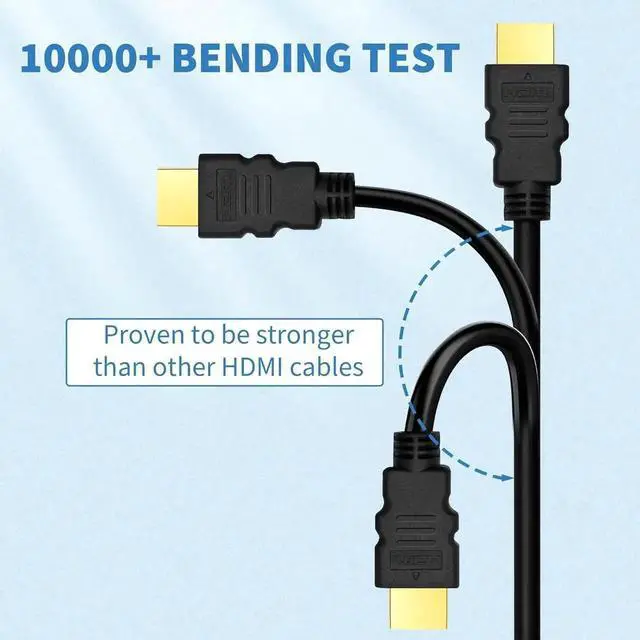 Alt view image 5 of 7 - 5-Pack 4K HDMI Cable 6 Foot - 18Gbps High Speed HDR 2160P 1080P Ethernet - @60Hz 2.0 HDMI Cord Black - Audio Return(ARC) Compatible UHD TV Blu-Ray Xbox PS3/4 PC TV