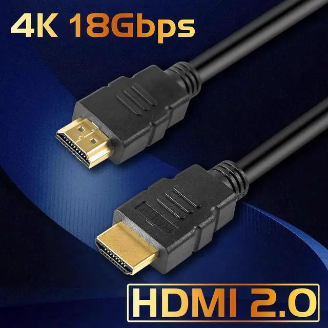 Alt view image 2 of 7 - 5-Pack 4K HDMI Cable 6 Foot - 18Gbps High Speed HDR 2160P 1080P Ethernet - @60Hz 2.0 HDMI Cord Black - Audio Return(ARC) Compatible UHD TV Blu-Ray Xbox PS3/4 PC TV
