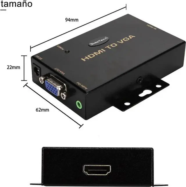 Alt view image 2 of 7 - 1080P VGA to HDMI Converter with 3.5mm Audio Port for PC Laptop Display Computer Mac Projector