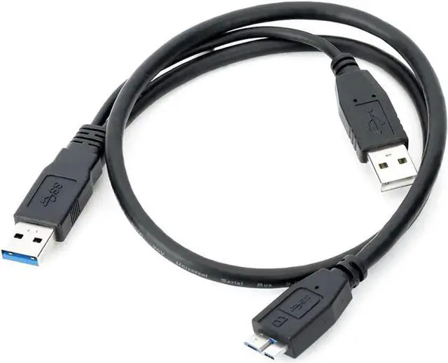 Alt view image 6 of 6 - Power Y Cable Dual USB3.0 A Male to Micro USB 3.0 Y Cable with Extra Power for SSD HDD