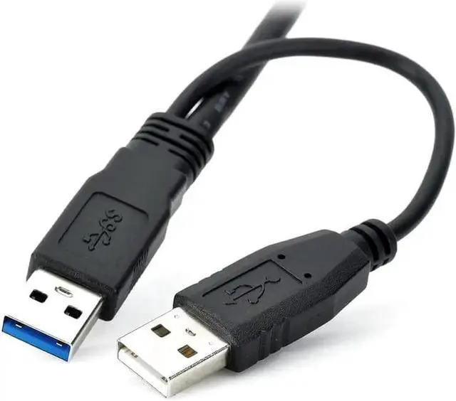 Alt view image 2 of 6 - Power Y Cable Dual USB3.0 A Male to Micro USB 3.0 Y Cable with Extra Power for SSD HDD