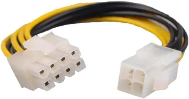 Alt view image 2 of 5 - 18cm ATX 4 Pin Male to 8 Pin Female EPS Power Cable Cord Adapter CPU Power Supply Wire Computer Cables Connectors #1010