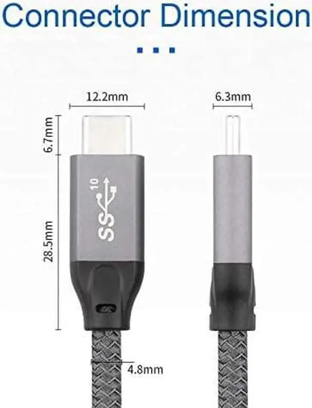 Alt view image 7 of 7 - USB Type-C to USB C Male 3.1 Gen2 Adapter for Tablet & Phone & Laptop 4.92ft 10Gbps USB C Cable Data Video Cable Adapter