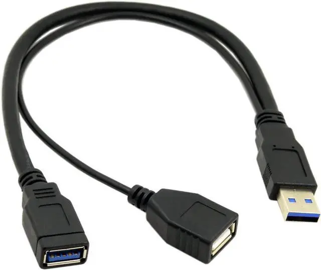 Main image of USB 3.0 Male to Dual USB Female Extra Power Data Extension Cable for 2.5" Mobile Hard Disk