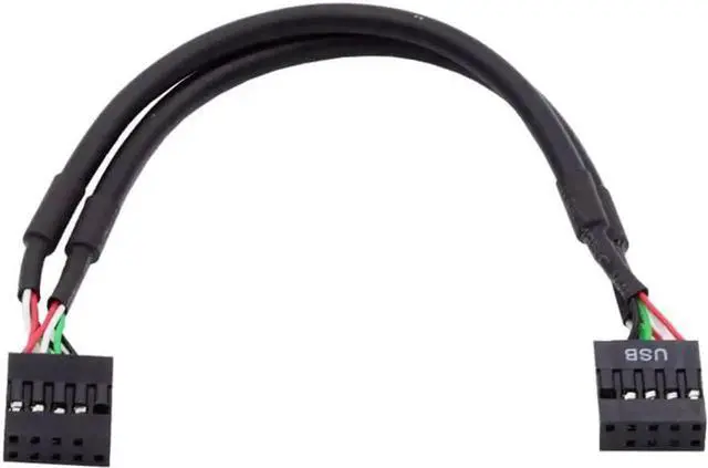 Alt view image 5 of 6 - Dual USB 3.1 Type-E Key-A Front Panel Socket to USB 2.0 9Pin Mainboard Header Extension Adapter with 9Pin Cable