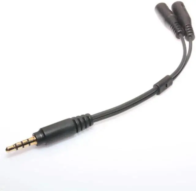 Alt view image 2 of 5 - 3.5mm Stereo Audio Male To 2 Female Headset Mic TRRS Y Splitter Cable Adapter Mole Phone Adapters & ConvertersGood Quality