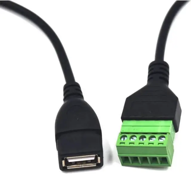 Alt view image 3 of 3 - 11.8 inch USB 2.0 Female to 5 Pin Screw Terminal Female Charging and Data Transfer Adapter Connector Converter Extension Shield