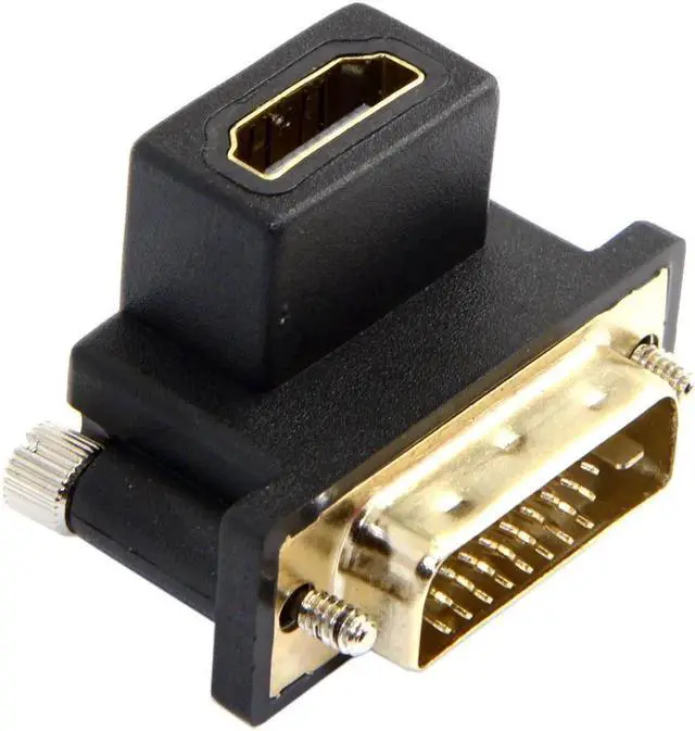 Alt view image 5 of 7 - CYDZ 90 Degree Down Angled DVI Male to HDMI-compatible Female Adapter for Computer & HDTV & Graphics Card