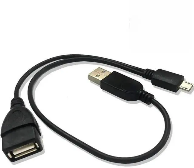 Main image of FOR 2-in-1 Micro USB to USB OTG Adapter (OTG Cable + TV's USB Power Cable) - 2 Pack