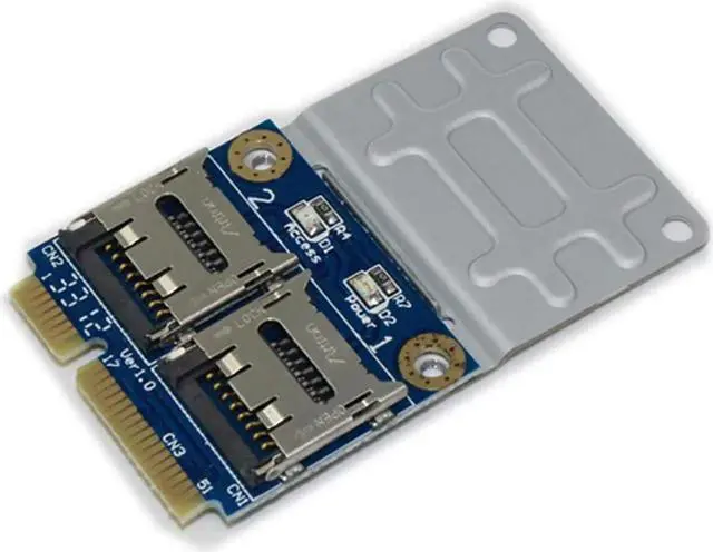 Main image of 2 SSD HDD for Laptop Dual Micro SD SDHC SDXC TF to Mini PCIe Memory Card reader mPCIe to 2 mini-sdcards mini pci-e adapter