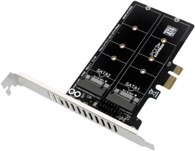 Main image of NGFF SSD Expansion Card M.2 SATA SSD to PCIE Adapter Card Dual-Disk Array Card RAID Expansion Card JMB582 Chipset