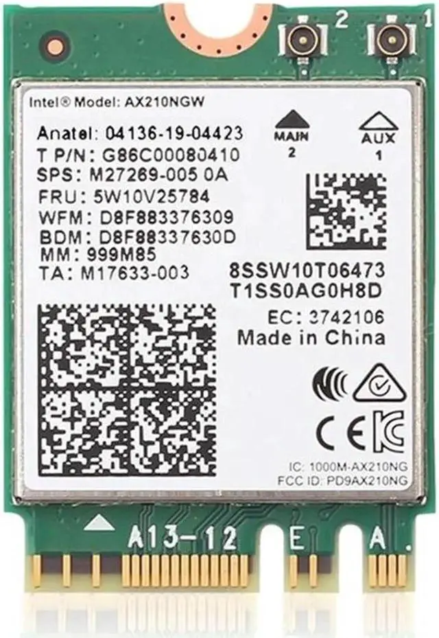 Main image of AX210NGW 6E Network Card 5374M 5G Dual Band Wireless Network Adapter Bluetooth 5.2 for Laptop NGFF M2