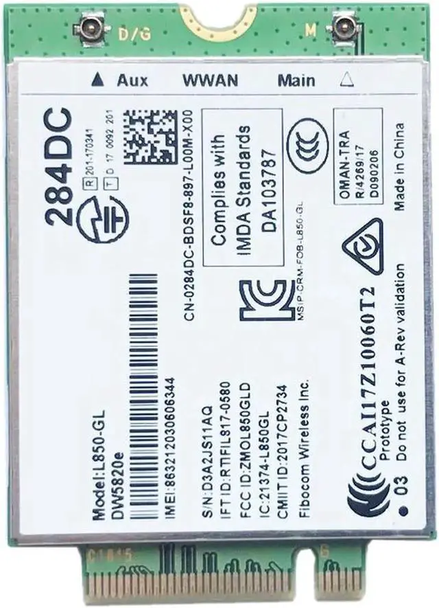 Main image of DW5820E L850-GL LTE 4G Card Module 0284DC 284DC for Laptop 3500 5400