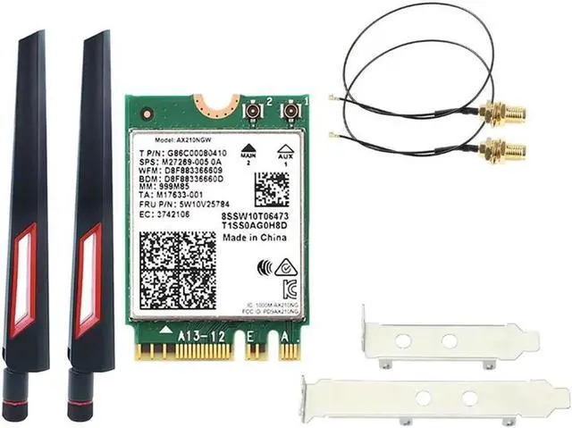 Main image of Wi-Fi 6E AX210 Wireless Card 2400Mbps Bluetooth 5.2 Desktop Kit 802.11Ax 2.4G/5Ghz/6Ghz AX210NGW,with 10DBi Antenna