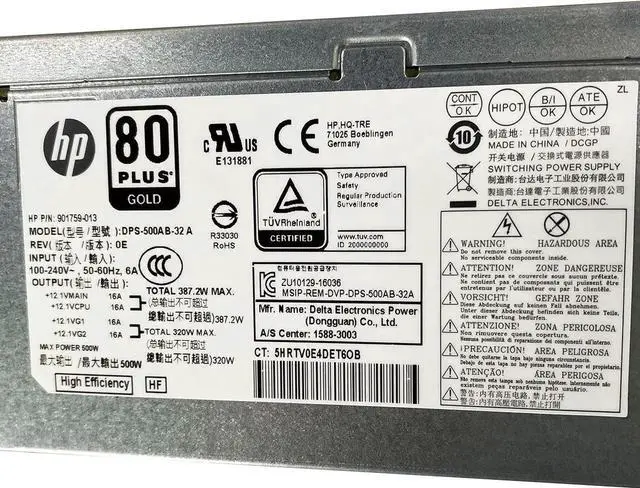 Alt view image 3 of 4 - BestParts New 500W Power Supply Replacement for HP Z2 G4 / EliteDesk 800 880 G3 G4 901759-013 DPS-500AB-32 A