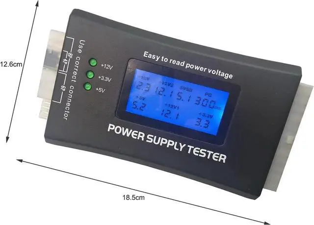Alt view image 3 of 6 - Homtoozhii 20+4 Pin LCD Computer Power Supply Tester for IDE HDD ATX ITX BYI Connectors-Black