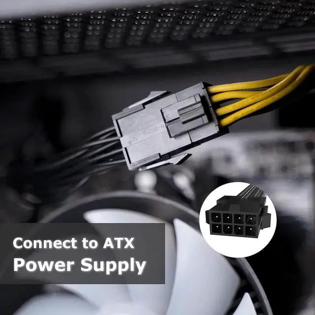 Alt view image 2 of 7 - Akasa 8-Pin to 8+4-Pin Power Adapter Cable | Converts 8-pin ATX PSU to 8+4 pin ATX Motherboard Power Connectors | Black | 15cm | AK-CBPW22-15
