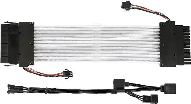 Alt view image 7 of 7 - 24Pin ATX Motherboard RGB Extension Power Supply Cable for PC Case DIY Computer Cord Custom Build Gaming Case Modding