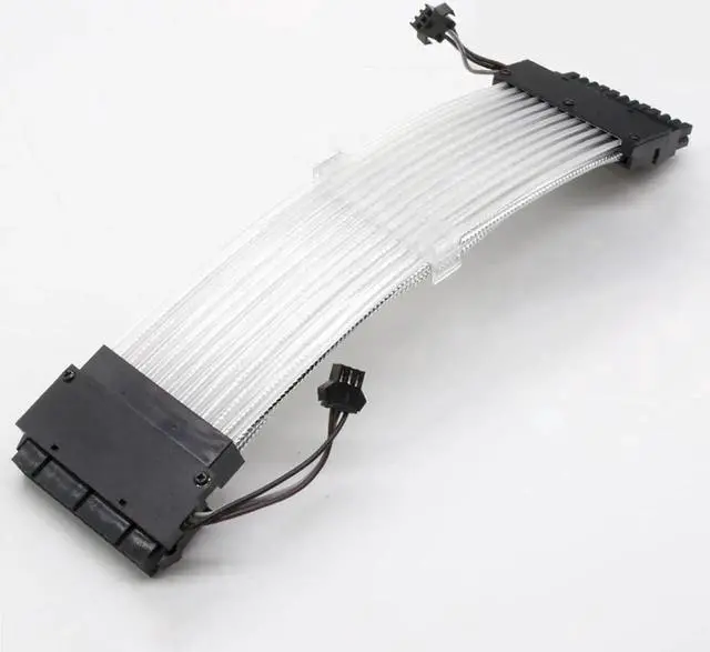 Alt view image 5 of 7 - 24Pin ATX Motherboard RGB Extension Power Supply Cable for PC Case DIY Computer Cord Custom Build Gaming Case Modding